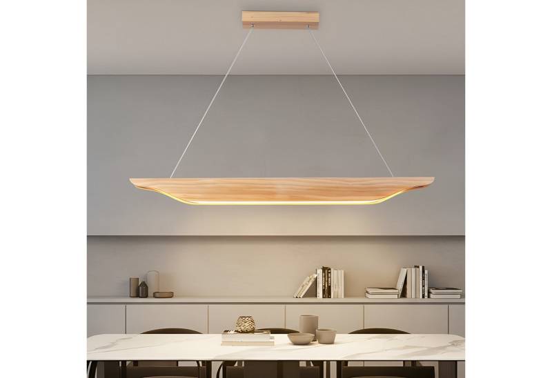 Nettlife LED Pendelleuchte Esstisch Dimmbar Modern Hängelampe Holz 90cm mit Fernbedienung, Höhenverstellbar, LED fest integriert, für Esszimmer Wohnzimmer Schlafzimmer Küche von Nettlife