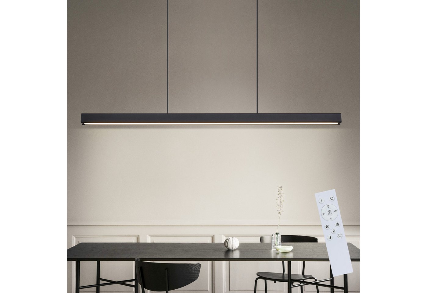 Nettlife LED Pendelleuchte Schwarz Esszimmer Dimmbar Modern 50W 148.5CM Hängelampe, Höhenverstellbar, LED fest integriert, Pendellampe für Küche Bar Wohnzimmer Schlafzimmer Nettlife LED Pendelleuchte Schwarz Esszimmer Dimmbar Modern 50W 148.5CM Hängelampe, Höhenverstellbar, LED fest integriert, Pendellampe für Küche Bar Wohnzimmer Schlafzimmer von Nettlife