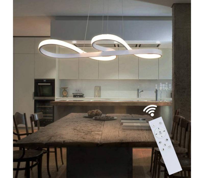 Nettlife LED Pendelleuchte Wohnzimmer Schwarz Dimmbar mit Fernbedienung 47W Hängeleuchten, Höhenverstellbar, LED fest integriert, Warmweiß Neutralweiß Kaltweiß, Esszimmer Wohnzimmer Schlafzimmer Arbeitszimmer Büro von Nettlife