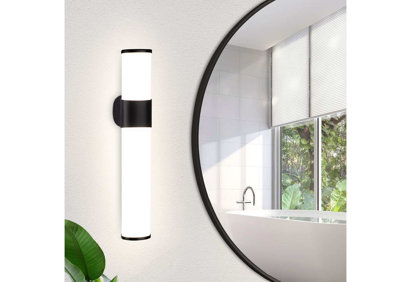 Nettlife LED Spiegelleuchte Badezimmer Klemmbar 35CM 6W 4000K Neutralweiß Spiegelschrank, LED fest integriert, Neutralweiß, Badezimmer Keller Küche Badschrank von Nettlife