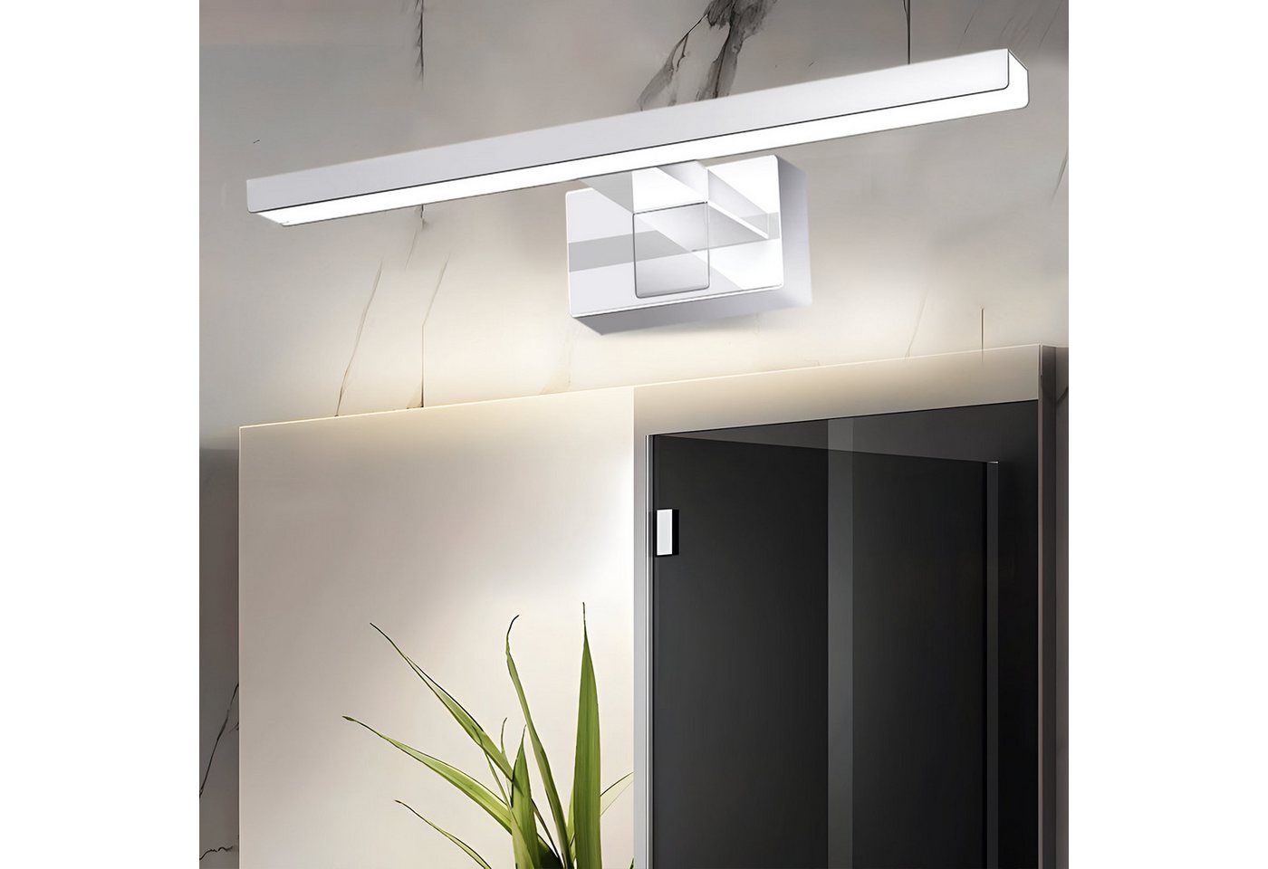 Nettlife LED Spiegelleuchte Bad Spiegellampe 12W 60cm Modern Chrom Badezimmer 4000K Wandleuchte, LED fest integriert, Neutralweiß von Nettlife