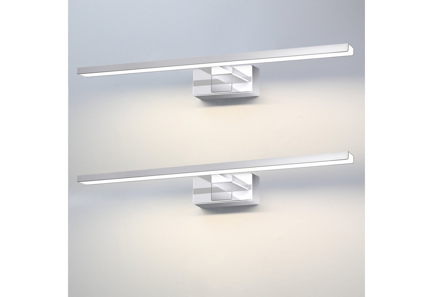 Nettlife LED Spiegelleuchte Bad Spiegellampe 12W 60cm Modern Chrom Badezimmer 4000K Wandleuchte, LED fest integriert, Neutralweiß Nettlife LED Spiegelleuchte Bad Spiegellampe 12W 60cm Modern Chrom Badezimmer 4000K Wandleuchte, LED fest integriert, Neutralweiß von Nettlife