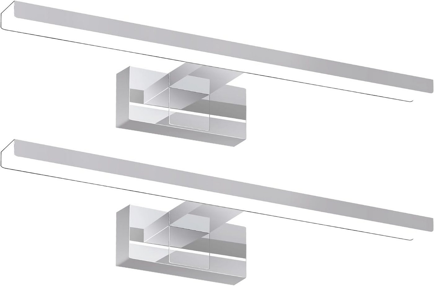 Nettlife LED Spiegelleuchte Bad Spiegellampe 12W 60cm Modern Chrom Badezimmer 4000K Wandleuchte, LED fest integriert, Neutralweiß, internes Netzteil Nettlife LED Spiegelleuchte Bad Spiegellampe 12W 60cm Modern Chrom Badezimmer 4000K Wandleuchte, LED fest integriert, Neutralweiß, internes Netzteil von Nettlife