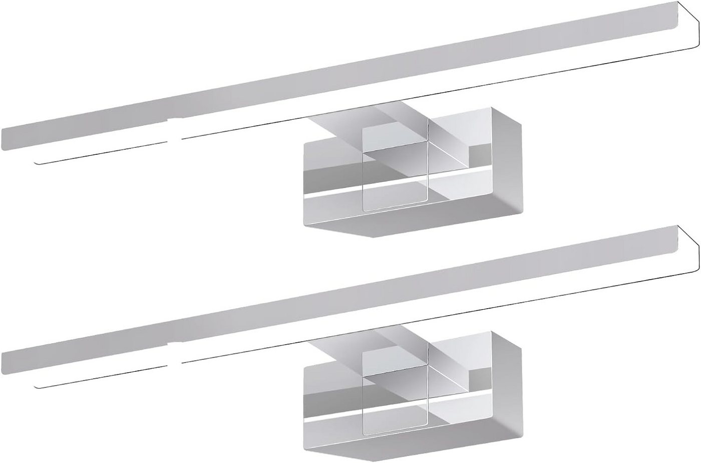 Nettlife LED Spiegelleuchte Bad Spiegellampe 12W 60cm Modern Chrom Badezimmer 4000K Wandleuchte, LED fest integriert, Neutralweiß, internes Netzteil Nettlife LED Spiegelleuchte Bad Spiegellampe 12W 60cm Modern Chrom Badezimmer 4000K Wandleuchte, LED fest integriert, Neutralweiß, internes Netzteil von Nettlife