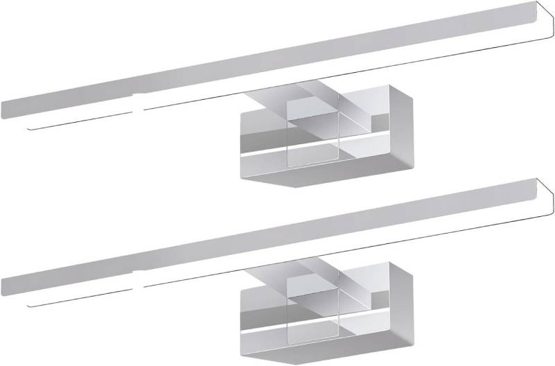 Nettlife LED Spiegelleuchte Bad Spiegellampe 12W 60cm Modern Chrom Badezimmer 4000K Wandleuchte, LED fest integriert, Neutralweiß, internes Netzteil von Nettlife