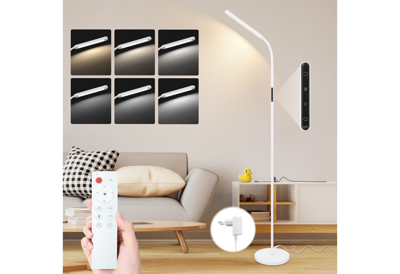 Nettlife LED Stehlampe Touch Dimmbar Schwarz 11W Wohnzimmer Timer bodenlampe Leselampe, 360° Drehbar, LED fest integriert, Farbwechsler, Timer bodenlampe mit Fernbedienung Stehleuchte für Schlafzimmer Büro Nettlife LED Stehlampe Touch Dimmbar Schwarz 11W Wohnzimmer Timer bodenlampe Leselampe, 360° Drehbar, LED fest integriert, Farbwechsler, Timer bodenlampe mit Fernbedienung Stehleuchte für Schlafzimmer Büro von Nettlife