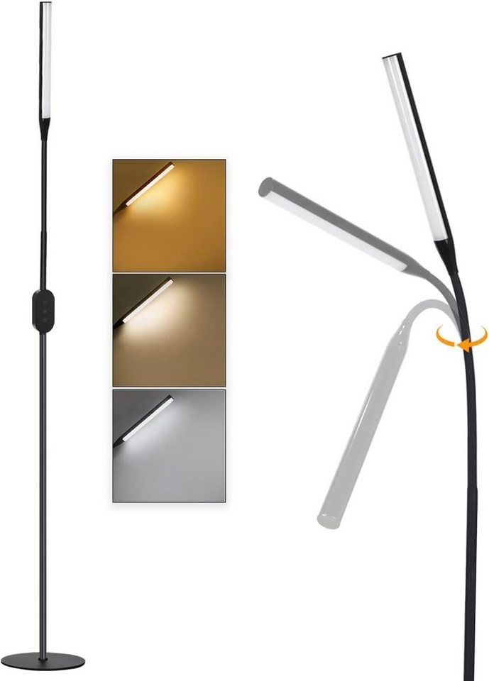 Nettlife LED Stehlampe Schwarz Dimmbar Wohnzimmer LED Stehleuchte 360° verstellbare Hals, Speicherfunktion und Timer,flimmerfrei und blendfrei, Memory Funktion, LED fest integriert, Dimmschalter, Geeignet für Wohnzimmer, Schlafzimmer, Arbeitszimmer, Büro Nettlife LED Stehlampe Schwarz Dimmbar Wohnzimmer LED Stehleuchte 360° verstellbare Hals, Speicherfunktion und Timer,flimmerfrei und blendfrei, Memory Funktion, LED fest integriert, Dimmschalter, Geeignet für Wohnzimmer, Schlafzimmer, Arbeitszimmer, Büro von Nettlife