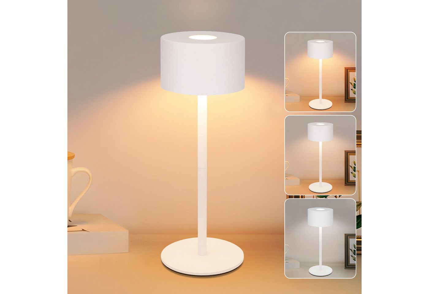 Nettlife LED Tischleuchte LED Tischleuchte Kabellos 2ER, Höhenverstellbar von Nettlife