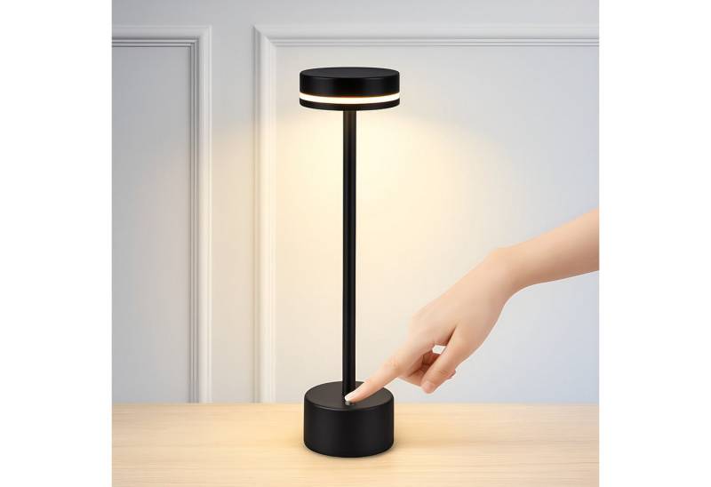 Nettlife LED Tischleuchte Modern Gold/Weiß/Schwarz/Silber Kabellose Nachttischlampe USB-C, Touch Dimmbar, LED fest integriert, Modern Tischlampe für Schlafzimmer Esszimmer Büro von Nettlife