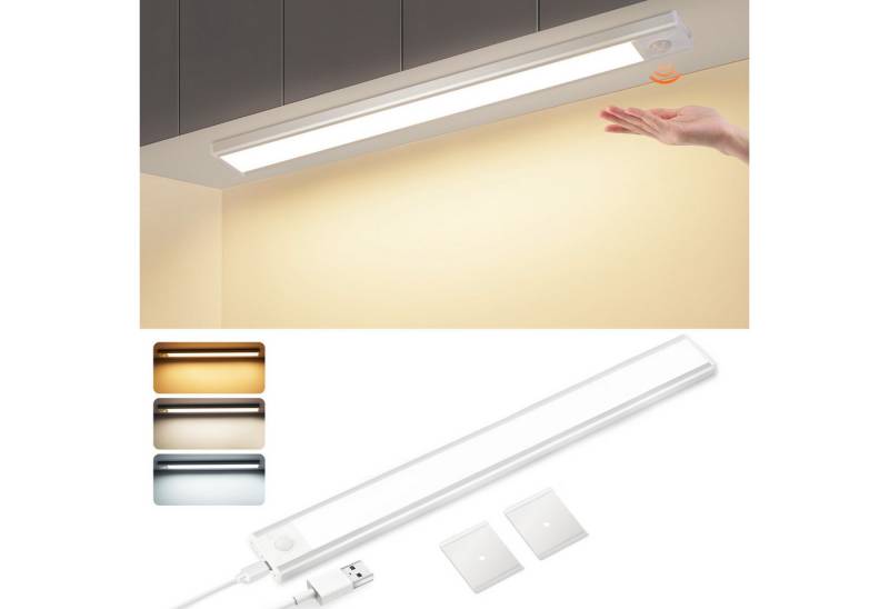Nettlife LED Unterbauleuchte mit Bewegungsmelder 20/30/40CM Küche Schrankbeleuchtung Dimmbar USB, Dimmbar, LED fest integriert, 3 Farbtemperatur Aufladbar Schrankleuchte für Flur Cabinet von Nettlife