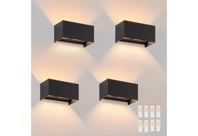 Nettlife LED Wandleuchte Aussen Schwarz Up und Down G9 Einstellbar Lichtstrahl Wandstrahler, IP65 Wasserdicht, LED wechselbar, Warmweiß, für Wohnzimmer Schlafzimmer Garten Terrasse Flur von Nettlife
