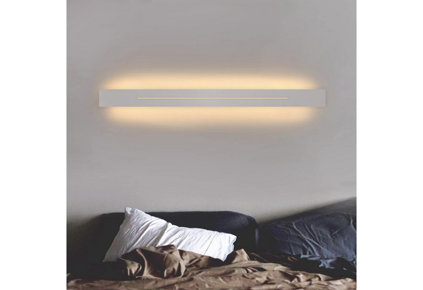 Nettlife LED Wandleuchte Innen 100/60/30CM Schwarz Modern Wandlampe Warmweiss Wandbeleuchtung, LED fest integriert, Warmweiß, für Treppenhaus Schlafzimmer Flur Wohnzimmer Kinderzimmer von Nettlife