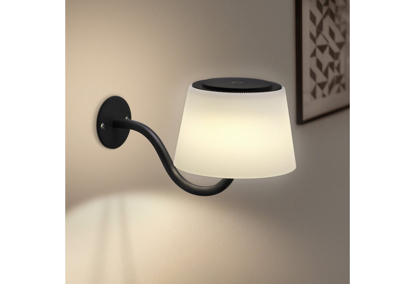 Nettlife LED Wandleuchte Schwarz Dimmbar Innen Kabellose 3000-5000K mit Schalter, Dimmbar, LED fest integriert, für Badezimmer Flur Schlafzimmer Wohnzimmer Treppe von Nettlife