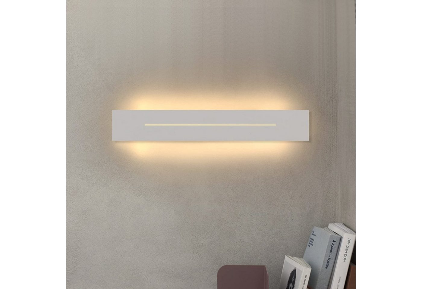 Nettlife LED Wandleuchte innen 30CM Modern Wandlampe Warmweiss Weiß 8W Wandbeleuchtung, LED fest integriert, Warmweiß, für Treppenhaus Schlafzimmer Flur Wohnzimmer Kinderzimmer von Nettlife