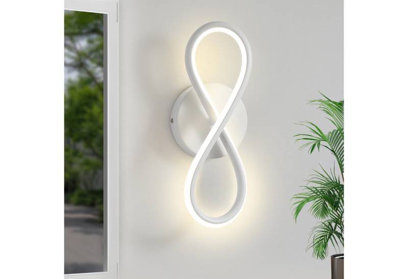 Nettlife LED Wandleuchte Innen Warmweiß Schwarz 7W Kurvendesign 3000K Treppenhaus, LED fest integriert, Warmweiß, Wandlampe für Schlafzimmer Wohnzimmer Korridor von Nettlife