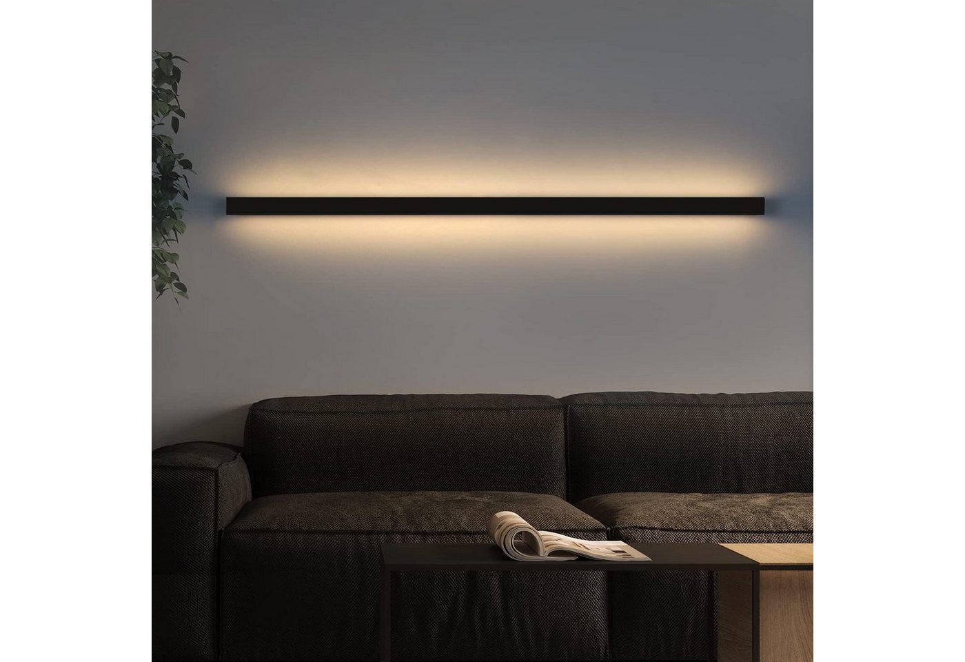 Nettlife LED Wandleuchte Wandlampe Schwarz innen Modern 60CM 21W Up Down Wandbeleuchtung, nicht dimmbar, LED fest integriert, Warmweiß, für Flur Treppenhaus Wohnzimmer Kinderzimmer Schlafzimmer von Nettlife