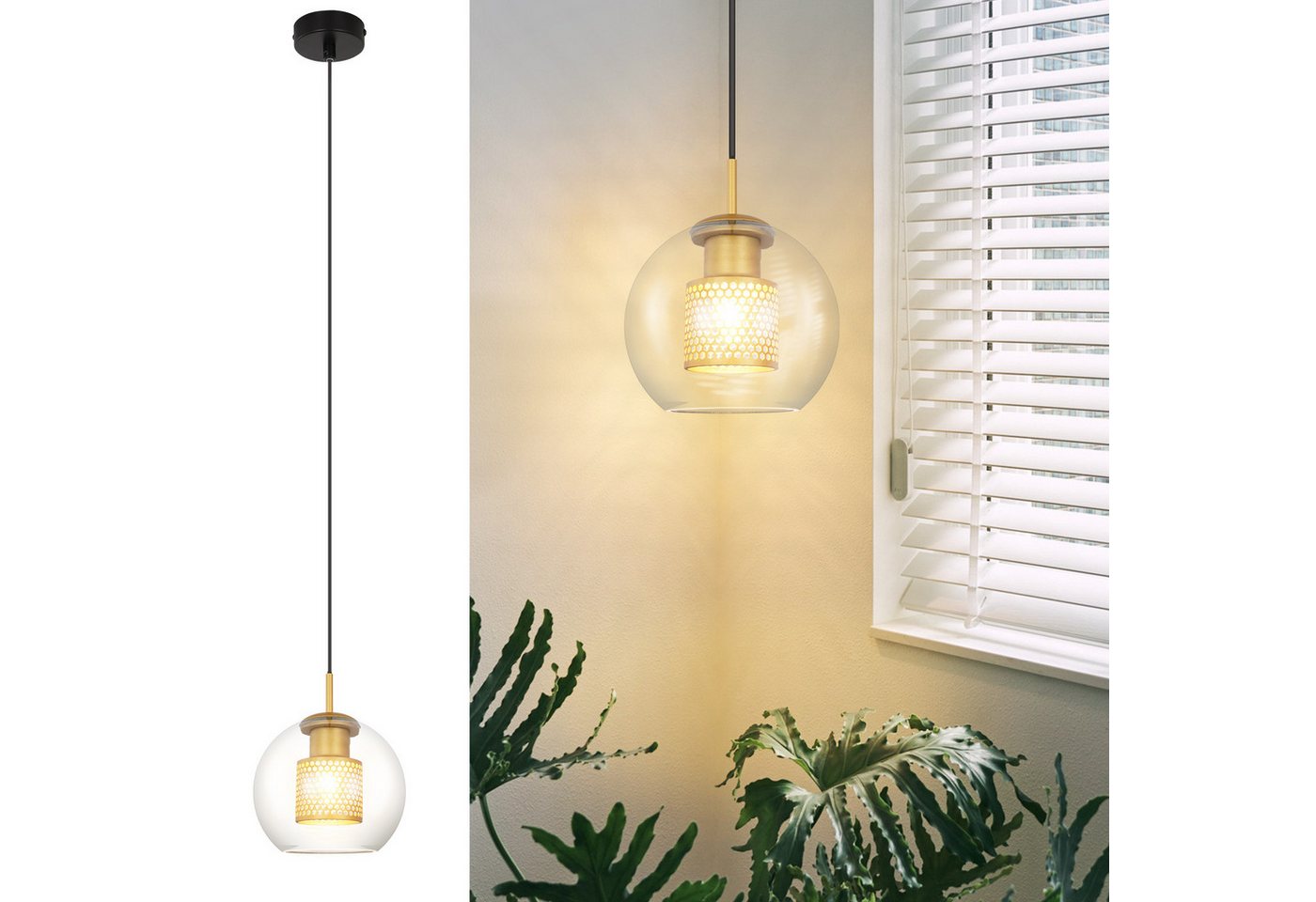 Nettlife Pendelleuchte Esstisch Schwarz Gold Glas 1 Flammig E27 Höhenverstellbar Hängelampe, Höhenverstellbar, LED wechselbar, für Wohnzimmer Küche Schlafzimmer Esszimmer Nettlife Pendelleuchte Esstisch Schwarz Gold Glas 1 Flammig E27 Höhenverstellbar Hängelampe, Höhenverstellbar, LED wechselbar, für Wohnzimmer Küche Schlafzimmer Esszimmer von Nettlife
