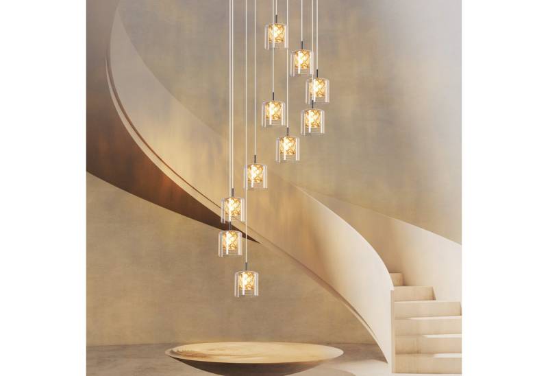 Nettlife Pendelleuchte Esszimmer Kristall Glas G9 Modern Hängeleuchte 120CM, Höhenverstellbar, LED wechselbar, Esstischlampe für Schlafzimmer Esszimmer Bar von Nettlife