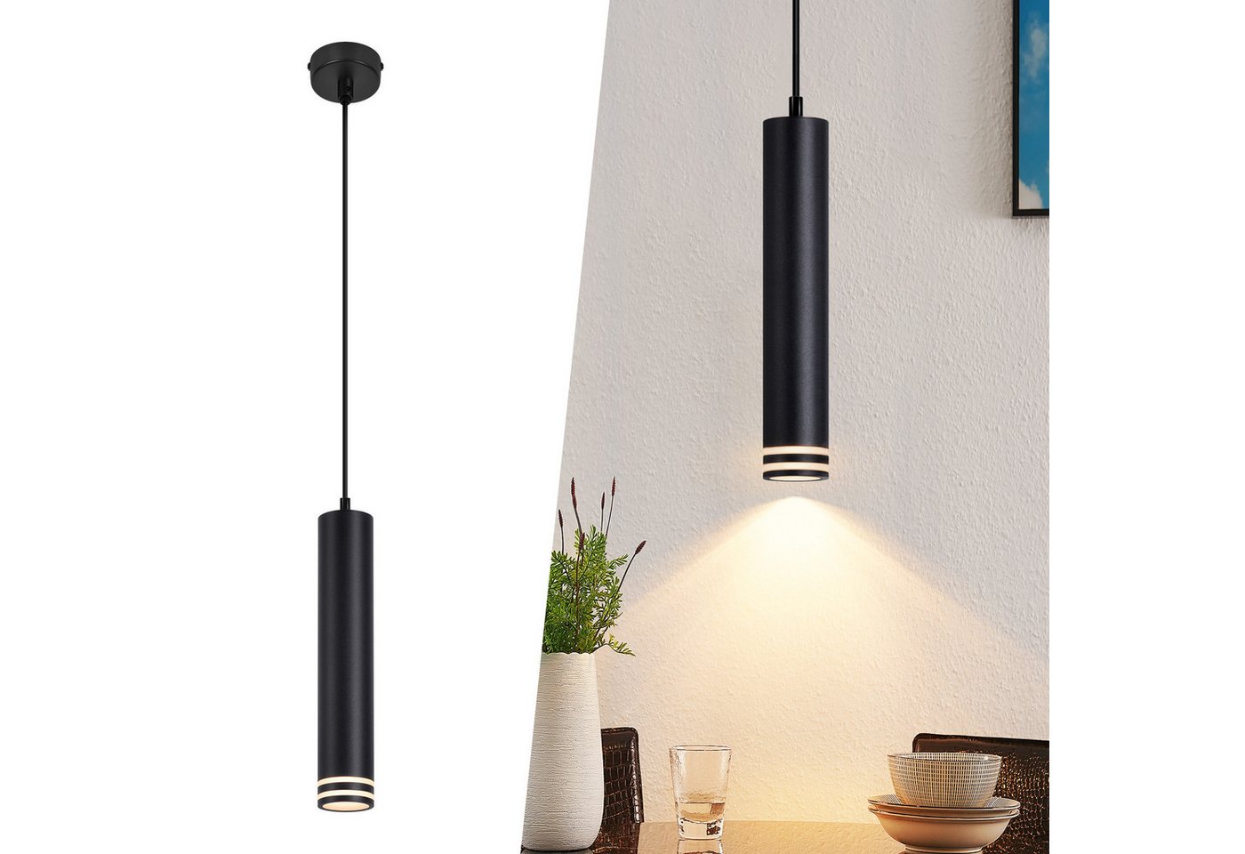 Nettlife Pendelleuchte Moderne Hängelampe Schwarz/Weiß 1-flammig GU10 Aluminium, ohne Leuchtmittel, Esstischlampe für Wohnzimmer Küche Nettlife Pendelleuchte Moderne Hängelampe Schwarz/Weiß 1-flammig GU10 Aluminium, ohne Leuchtmittel, Esstischlampe für Wohnzimmer Küche von Nettlife