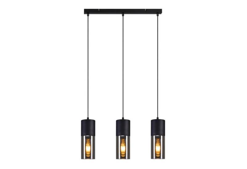 Nettlife Pendelleuchte Schwarz Pendellampe Esstisch E27 Glasschirm Hängeleuchte 1/3 Flammig, LED wechselbar, Esstisch Wohnzimmer Schlafzimmer von Nettlife