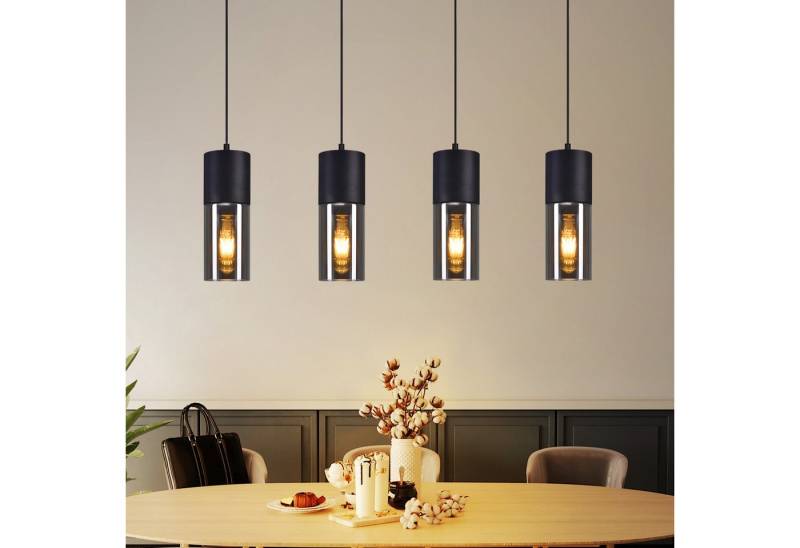 Nettlife Pendelleuchte Schwarz Pendellampe Esstisch E27 Glasschirm Hängeleuchte 1/3 Flammig, LED wechselbar, Esstisch Wohnzimmer Schlafzimmer Nettlife Pendelleuchte Schwarz Pendellampe Esstisch E27 Glasschirm Hängeleuchte 1/3 Flammig, LED wechselbar, Esstisch Wohnzimmer Schlafzimmer von Nettlife