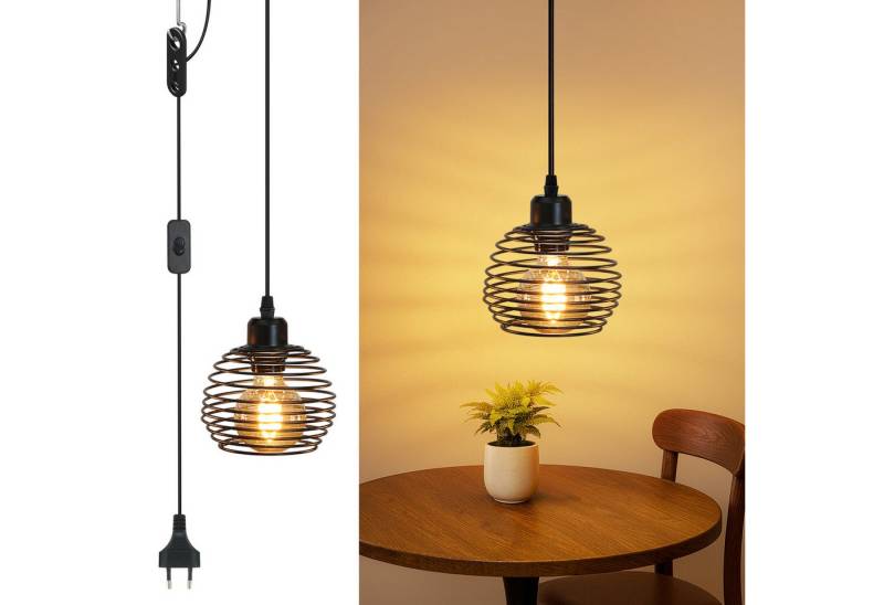 Nettlife Pendelleuchte Vintage Esszimmer Schwarz E27 mit Schalter Industrial Hängelampe, Höhenverstellbar, LED wechselbar, Höhenverstellbar Nettlife Pendelleuchte Vintage Esszimmer Schwarz E27 mit Schalter Industrial Hängelampe, Höhenverstellbar, LED wechselbar, Höhenverstellbar von Nettlife