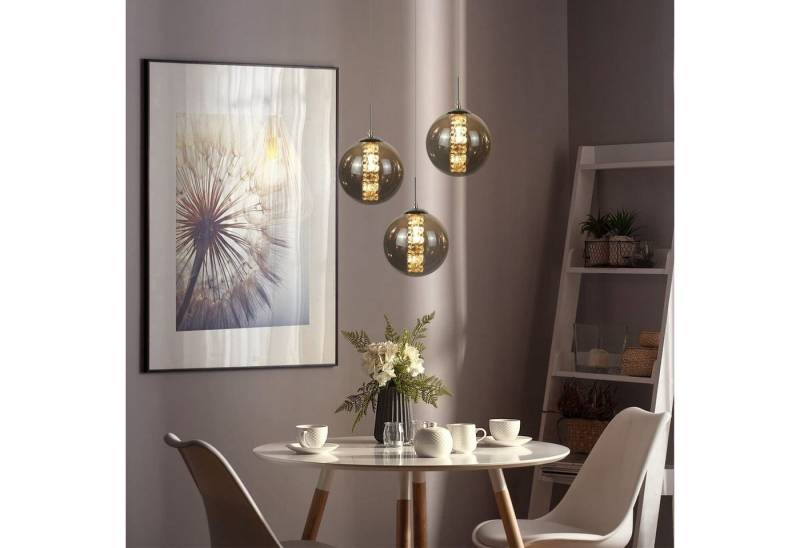 Nettlife Pendelleuchte G9 Pendelleuchte 3-flammig Bernstein/Grau Glas, Höheverstellbar, LED wechselbar, Warmweiß, für Küchen Wohnzimmer Schlafzimmer Flur Nettlife Pendelleuchte G9 Pendelleuchte 3-flammig Bernstein/Grau Glas, Höheverstellbar, LED wechselbar, Warmweiß, für Küchen Wohnzimmer Schlafzimmer Flur von Nettlife