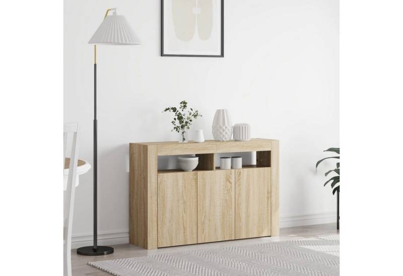Nettlife Sideboard Weiß Holzwerkstoff 116 x 30 x 75 cm Modern Engineered Wood Rechteckig, Perfekt für Wohnzimmer, Arbeitszimmer, Esszimmer, Flur, Schlafzimmer von Nettlife