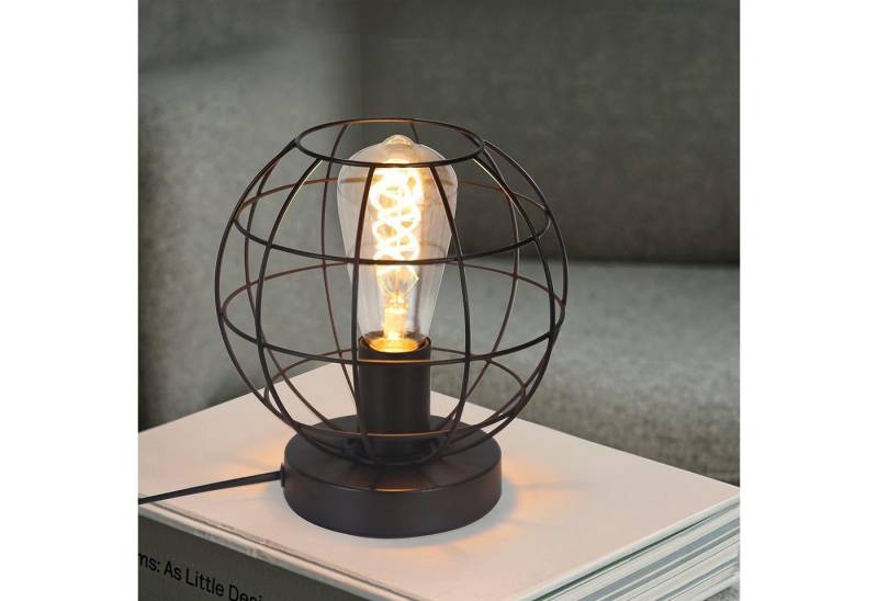 Nettlife Tischleuchte Tischlampe Vintage Schwarz E27 Metall, mit Schalter, LED wechselbar, Wohnzimmer Kinderzimmer Schreibtisch Schlafzimmer von Nettlife