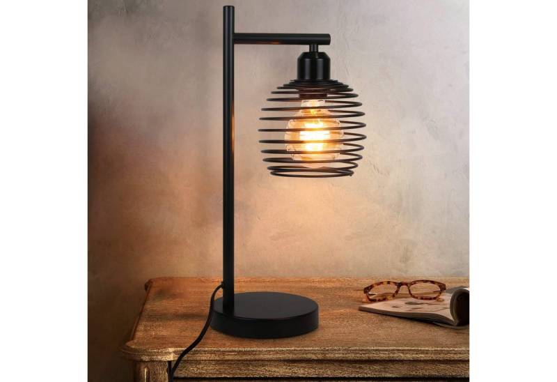Nettlife Tischleuchte Schwarz Vintage E27 Nachttischlampe industrial Metall, mit Schalter, LED wechselbar, Wohnzimmer Schlafzimmer Bedside Kinderzimmer Büro Nettlife Tischleuchte Schwarz Vintage E27 Nachttischlampe industrial Metall, mit Schalter, LED wechselbar, Wohnzimmer Schlafzimmer Bedside Kinderzimmer Büro von Nettlife