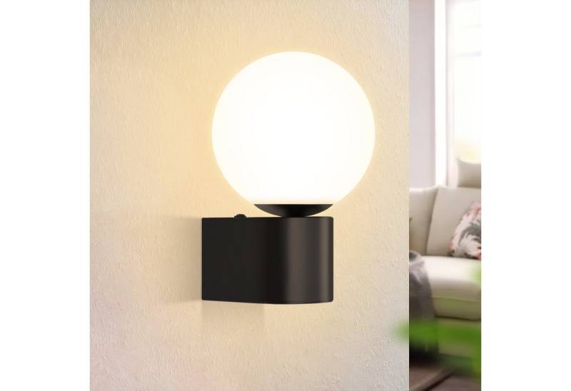 Nettlife Wandleuchte Schwarz Innen modern Weiß Glaskugel G9 Max 40W, ohne Leuchtmittel, innen Nachttischlampe für Schlafzimmer Treppe Flur von Nettlife