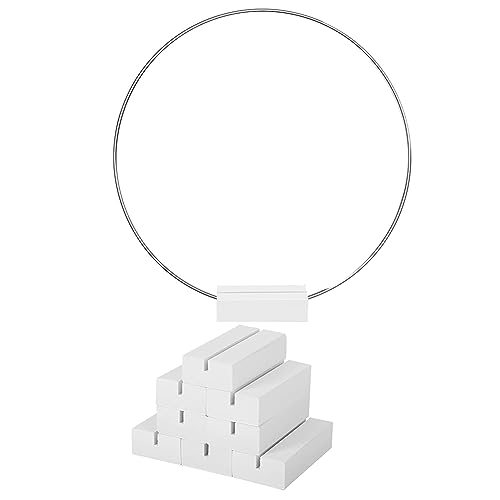 Nettoppo 10 Stück 25 cm Metall-Blumen-Reifen, Silberne Blumen-Reifen, Mittelstück für Tisch, Makramee-Silber-Reifenringe für DIY-Kunsthandwerk () von Nettoppo