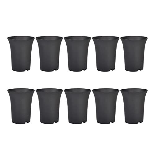 Nettoppo 10 Stück Schwarze Runde Blumen Töpfe Hohe Taille Tiefe Töpfe Sind Perfekt für Innen und Außen Pflanzen, Samen, Gemüse von Nettoppo
