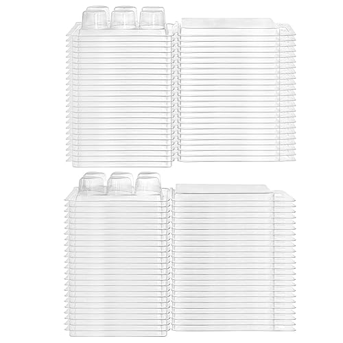 Nettoppo 100er-Pack Wachsschmelz-Clamshell-Form mit 6-Fächern Klarform für DIY Wachsschmelzlinge, und Rundform von Nettoppo