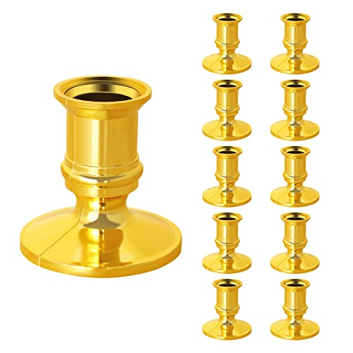 Nettoppo 10X Gold Stumpen Kerzen StäNder Taper Kerzen Halter Leuchter Weihnachten von Nettoppo