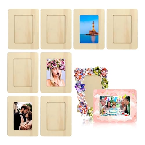 Nettoppo 10er-Pack Unlackierte -Bilderrahmen für 6-Fotos, Stehendes Postkarten-Bilderrahmen-Set, DIY-Andenken-Set Nettoppo 10er-Pack Unlackierte -Bilderrahmen für 6-Fotos, Stehendes Postkarten-Bilderrahmen-Set, DIY-Andenken-Set von Nettoppo