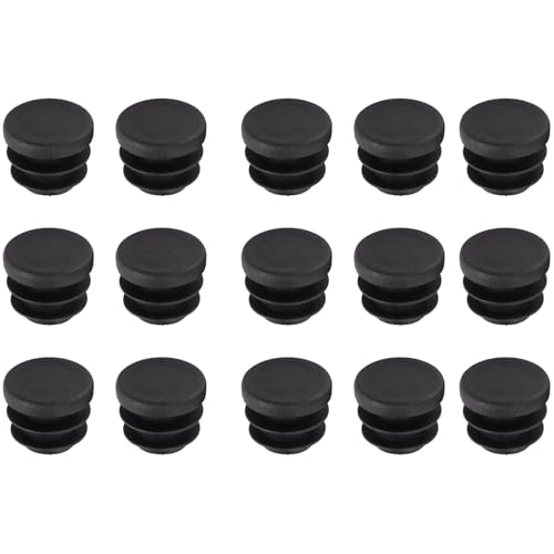 Nettoppo 15Pcs Schwarz Plastic Blanking Endkappe Round Tube Insert Pipe Bung 16Mm von Nettoppo