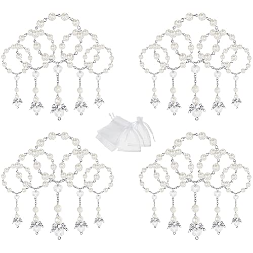 Nettoppo 20 STK Tauf Acryl Rosenkranz Mini RosenkräNze mit Organzabeuteln für die Erstkommunion Taufe Gastgeschenke von Nettoppo