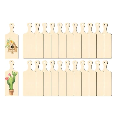 Nettoppo 24 Stück Mini-Schneidebretter Aus mit, Unfertige Mini-Wurstbretter zum Basteln, Blankes Kleines Schneidebrett Nettoppo 24 Stück Mini-Schneidebretter Aus mit, Unfertige Mini-Wurstbretter zum Basteln, Blankes Kleines Schneidebrett von Nettoppo