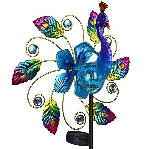 Nettoppo 35-Solar-Pfau- für Den AußEnbereich, Kinetische Aus Metall, Pfau-, Windskulptur, Gartenpfahl-Lichter Nettoppo 35-Solar-Pfau- für Den AußEnbereich, Kinetische Aus Metall, Pfau-, Windskulptur, Gartenpfahl-Lichter von Nettoppo