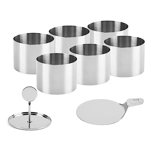 Nettoppo 6-Teiliges Backform-Dessertringe, Lebensmittelringe, Kleines Ringset Aus Edelstahl, Mousseringe von Nettoppo