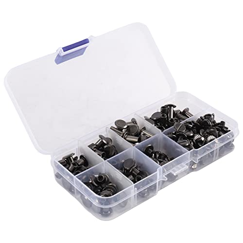 Nettoppo 90 Sets Chicago Schrauben, Sortiertes Kit, 6 GrößEn Von Runden Flach Kopf Leder Nieten, Mach Es Selbst, Metall Schrauben, Nieten für Heimwerker Leder A Nettoppo 90 Sets Chicago Schrauben, Sortiertes Kit, 6 GrößEn Von Runden Flach Kopf Leder Nieten, Mach Es Selbst, Metall Schrauben, Nieten für Heimwerker Leder A von Nettoppo