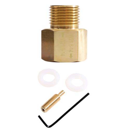 Nettoppo CO2-Zylindertank W21.8-14 auf W21.8-14 Adapter-Konverter, Messingfarbener Adapter-Konverter mit RPV-Ventil für Aquarien Nettoppo CO2-Zylindertank W21.8-14 auf W21.8-14 Adapter-Konverter, Messingfarbener Adapter-Konverter mit RPV-Ventil für Aquarien von Nettoppo