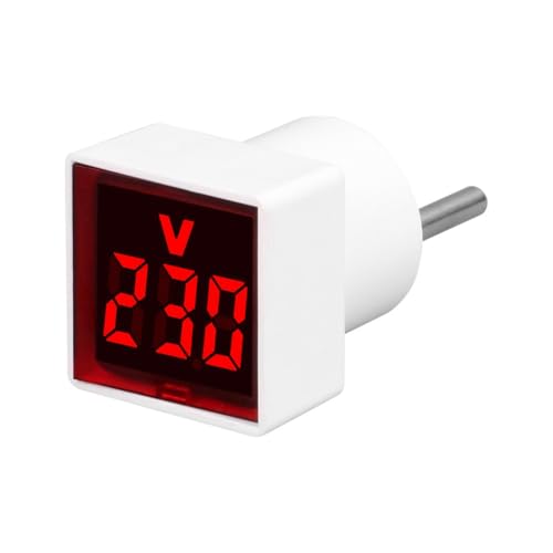 Nettoppo Digitalvoltmeter Quadrat EU Stecker Quadratischer Spannungstester mit LED-Anzeige und Anzeigelicht A von Nettoppo