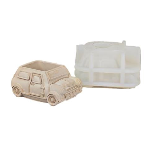 Nettoppo Gipsform Silikonform 3D Auto Sukkulente Blumentopf Form Niedliche Cartoon Auto Aufbewahrungsbox Kerzenbecher Beton von Nettoppo