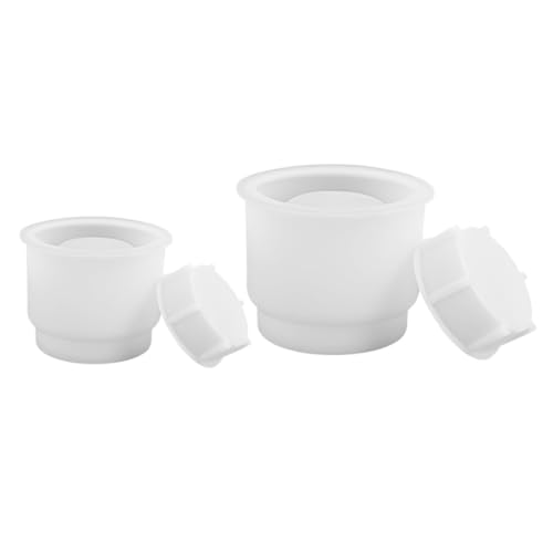 Nettoppo Glas-Silikonform, Glas-Harzform mit Deckel, 2 Sets Kerzenglas-Form in Verschiedenen Größen, Transparent von Nettoppo