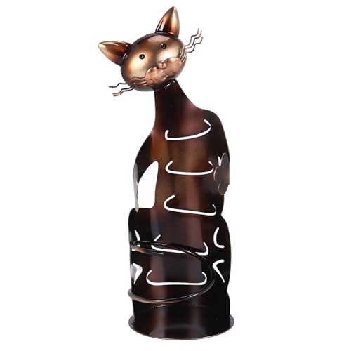 Nettoppo Katzen-Weinhalterregal, Katzenförmiger Weinhalterständer Aus Metall, Dekorative Katzen-Weinflaschenhalter-Skulptur, Einfach zu Bedienen Nettoppo Katzen-Weinhalterregal, Katzenförmiger Weinhalterständer Aus Metall, Dekorative Katzen-Weinflaschenhalter-Skulptur, Einfach zu Bedienen von Nettoppo