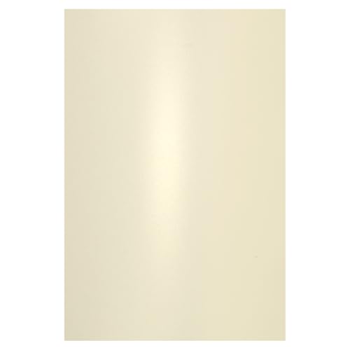 Netuno 20x Bastelkarton Perlmutt Vanille DIN A4 21 x 29,7 cm 250g Aster Metallic Gold Ivory Pearlkarton Perl Glanz Karton Metallic Effekt Perlmutt Karton Feinkarton metallisch glänzend von Netuno
