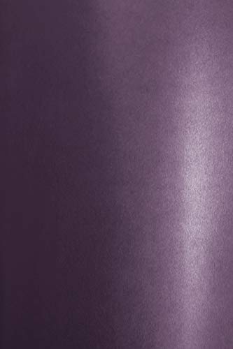 Netuno 20x Bastelkarton Perlmutt Violett DIN A4 21 x 29,7 cm 250g Aster Metallic Deep Purple Perlmuttkarton farbig metallic glänzend Feinkarton schimmernd für Einladungskarten basteln von Netuno