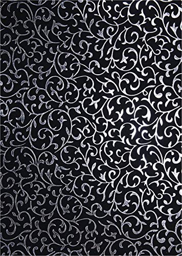 50x Schwarz Dekorpapier mit Spitzenmuster in Silber, 180x250mm, handgemacht Effekt-Karton 150g, orientalischer Look, ideal für Einladungskarten, Hochzeit, Taufe, Weihnachten, Basteln, Dekorationen von Netuno